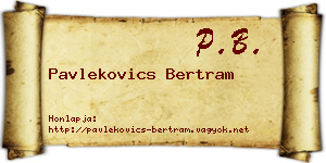 Pavlekovics Bertram névjegykártya